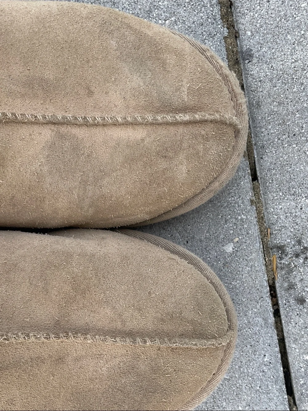 UGG Chestnut Slip-On Sheepskin Slippers with Red Trim